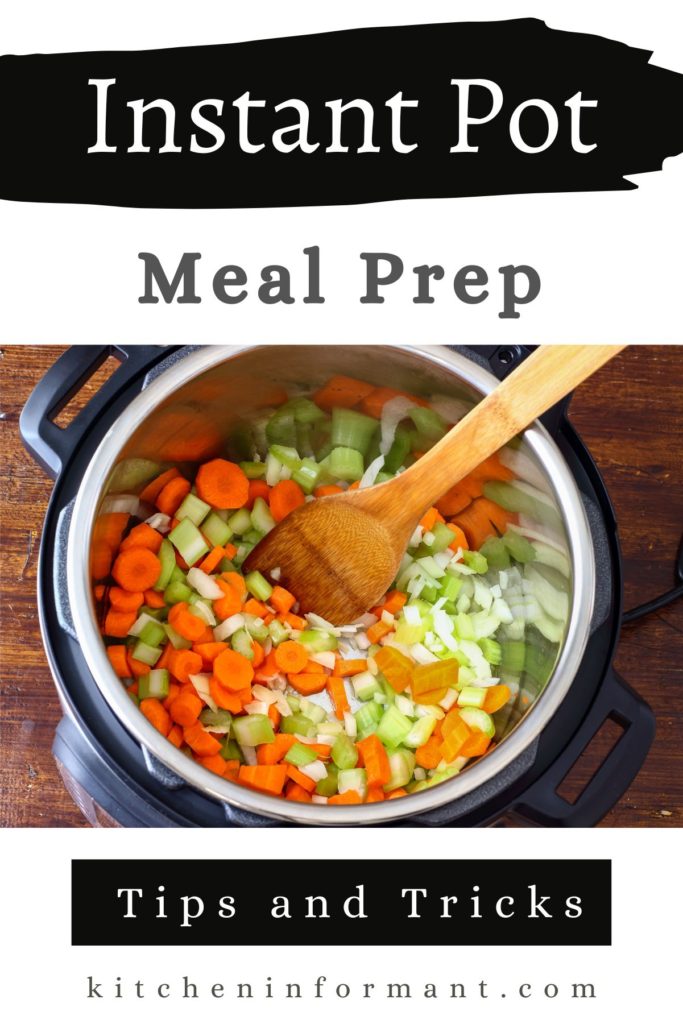 Graphic for Pinterest of Instant Pot Meal Prep: Tips and Tricks.