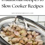 Graphic for Pinterest of Tips for Converting Traditional Recipes to Slow Cooker Recipes.
