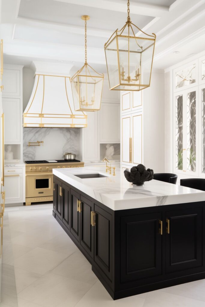 Black, White, and Gold Kitchens: Elegant Kitchen Design
