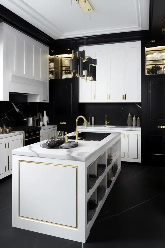 Black, White, and Gold Kitchens: Elegant Kitchen Design