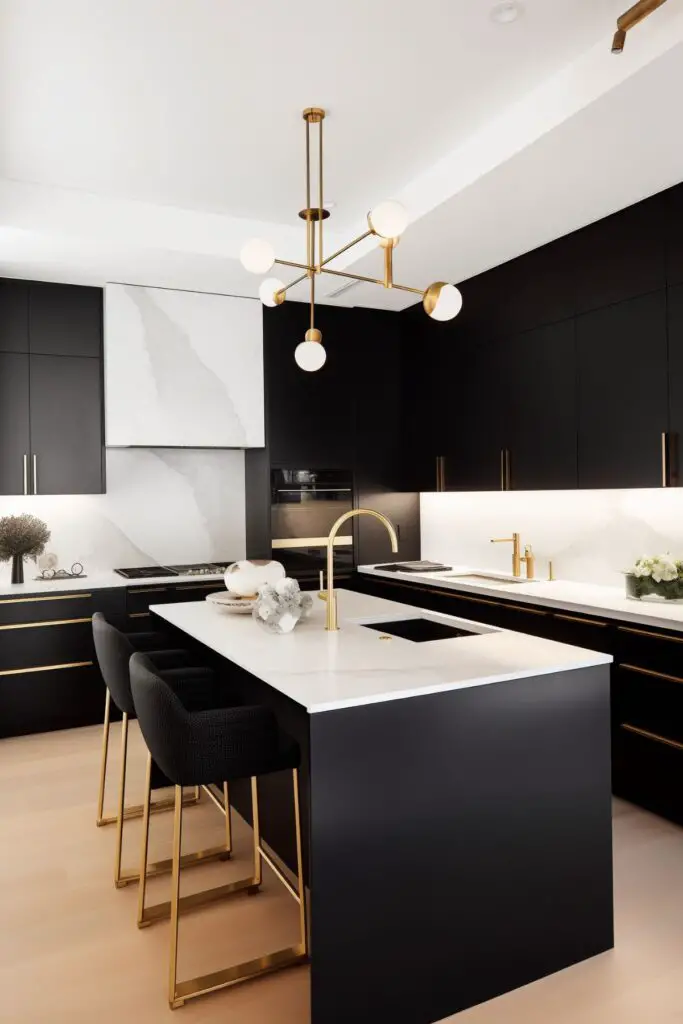 Black, White, and Gold Kitchens: Elegant Kitchen Design