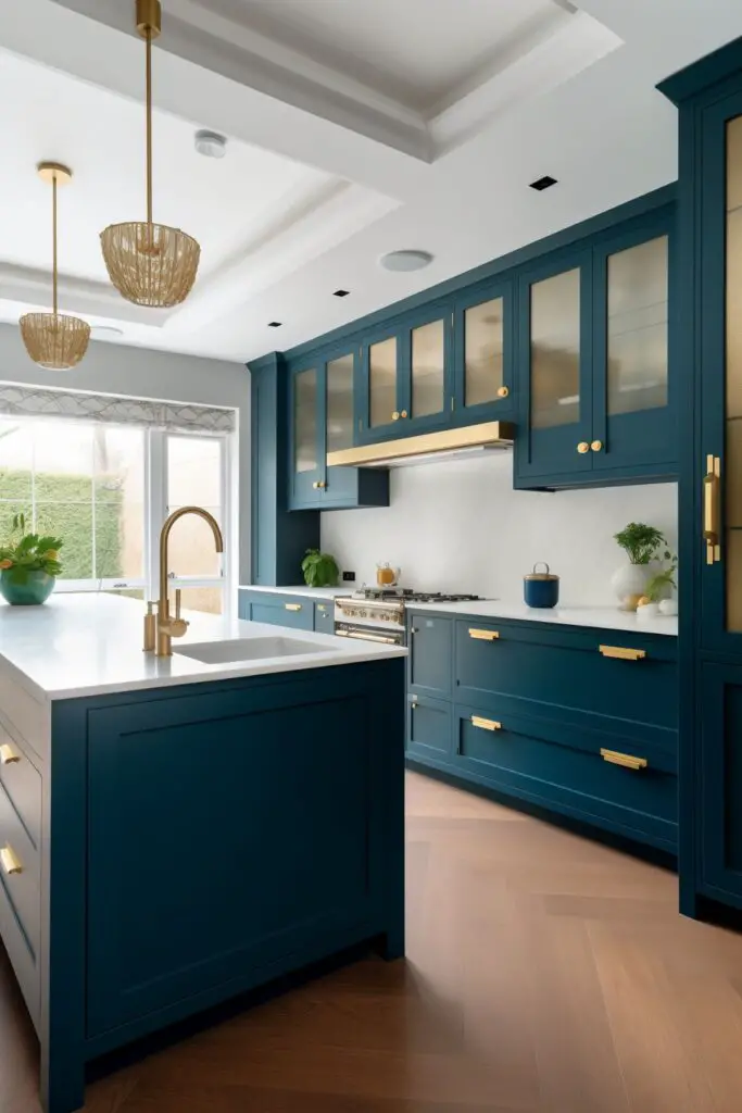 Peacock Blue and Gold Kitchens A Bold and Chic Combination
