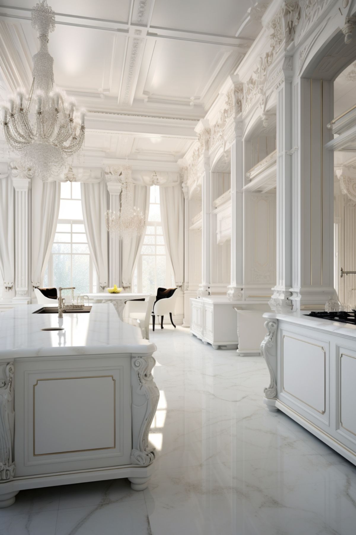 White luxury kitchen.