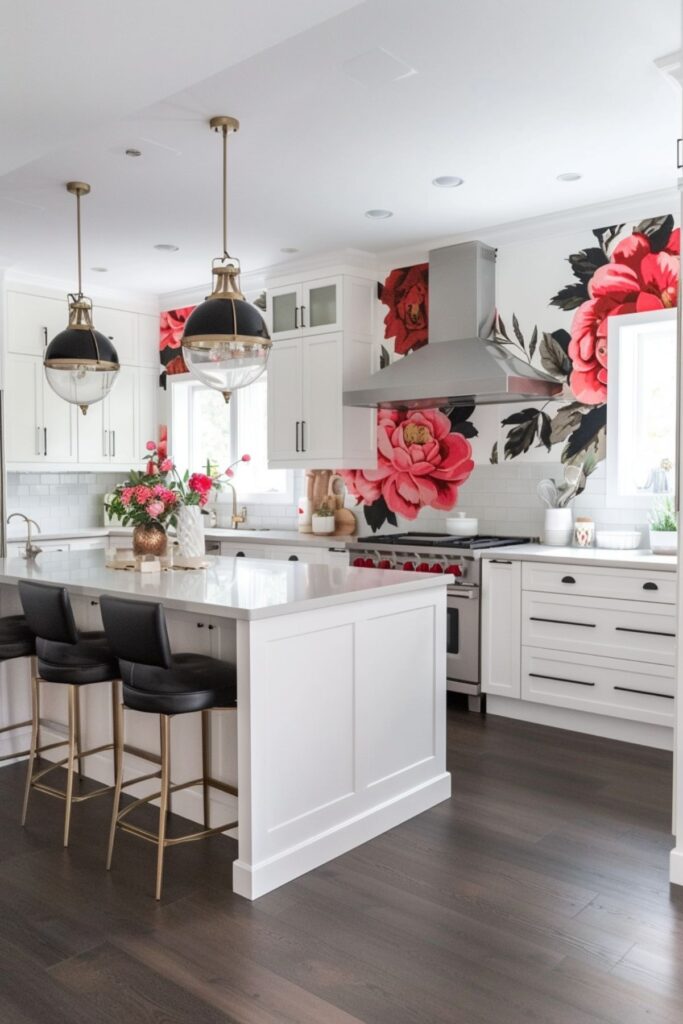 Bold Floral Walls: Add Drama to Your Kitchen Decor - Kitchen Informant