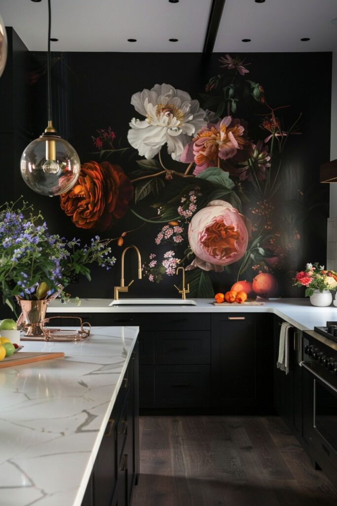 Bold Floral Walls: Add Drama to Your Kitchen Decor - Kitchen Informant