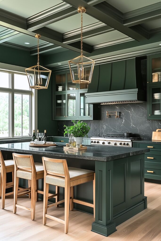 Dark Green Kitchens: Embracing Nature for a Cozy Home Vibe - Kitchen ...