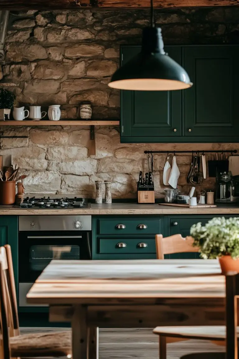 Dark Green Kitchens Embracing Nature for a Cozy Home Vibe Kitchen