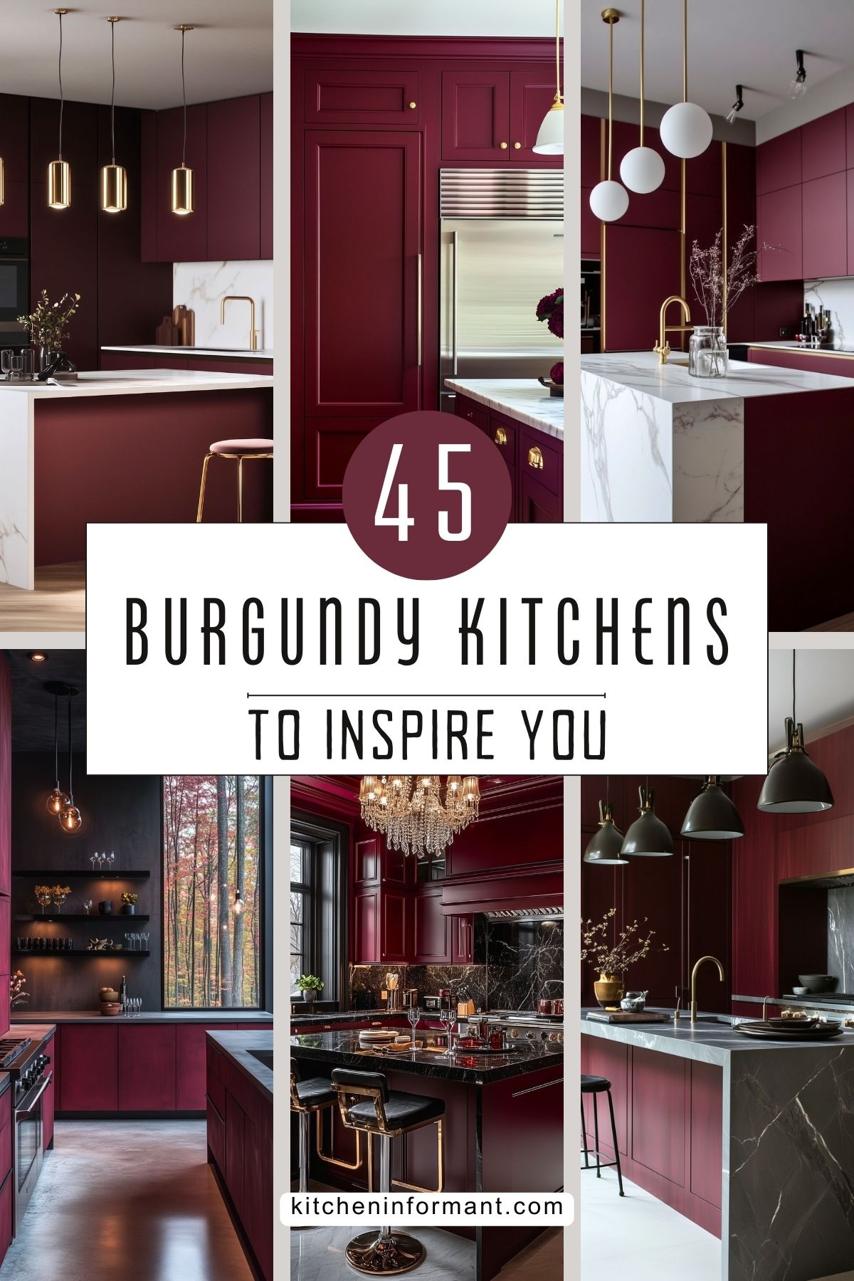 45 Stunning Burgundy Kitchens to Inspire You Graphic.