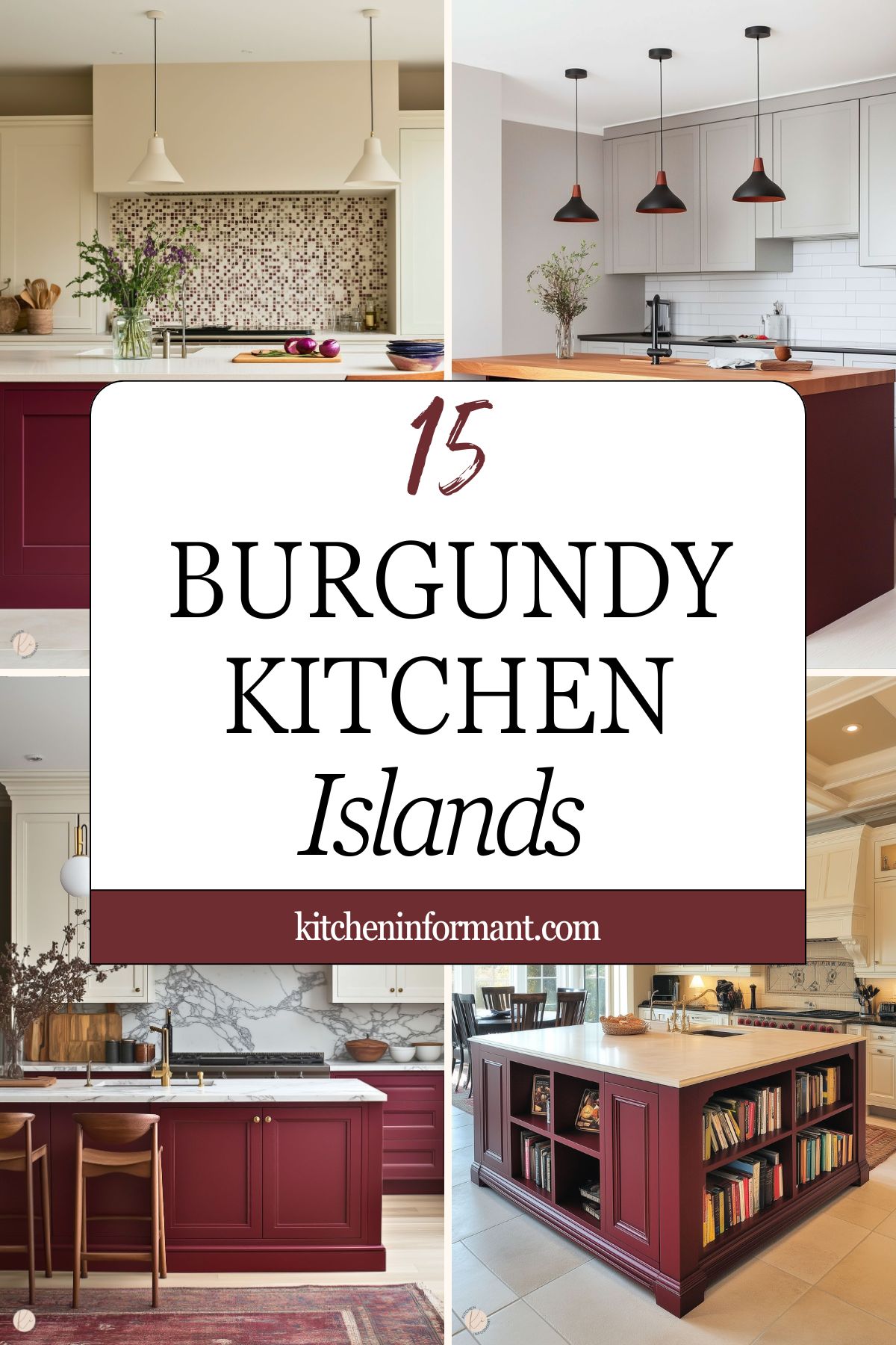 Burgundy Kitchen Islands That Steal the Spotlight graphic.