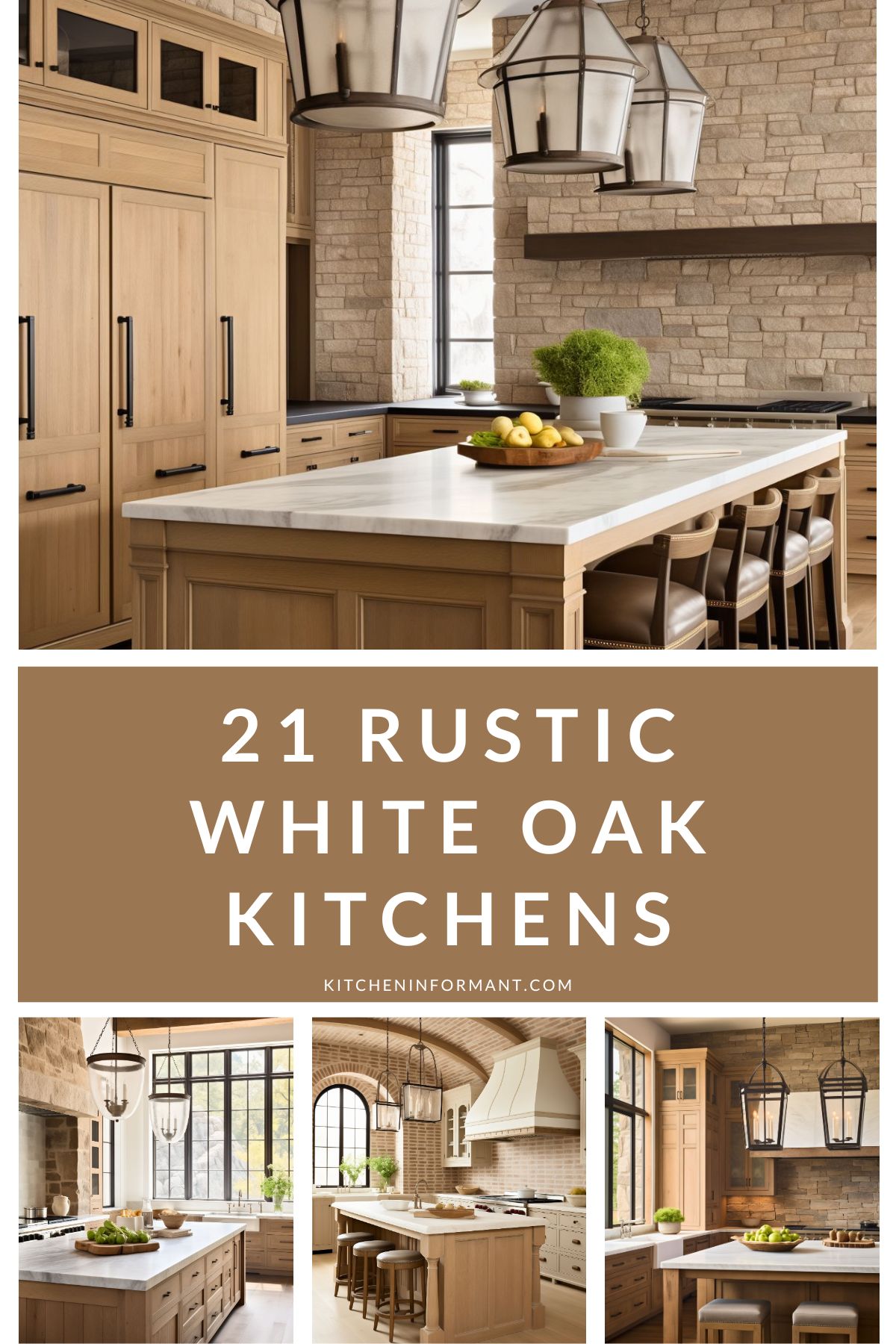 Creating a Rustic Vibe with White Oak Kitchens graphic.