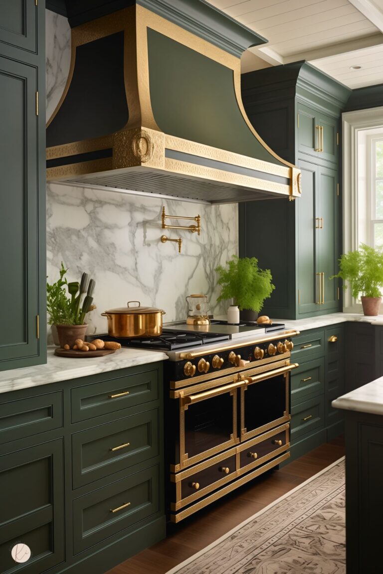 Forest Green and Brass Kitchens: A Stylish Combination
