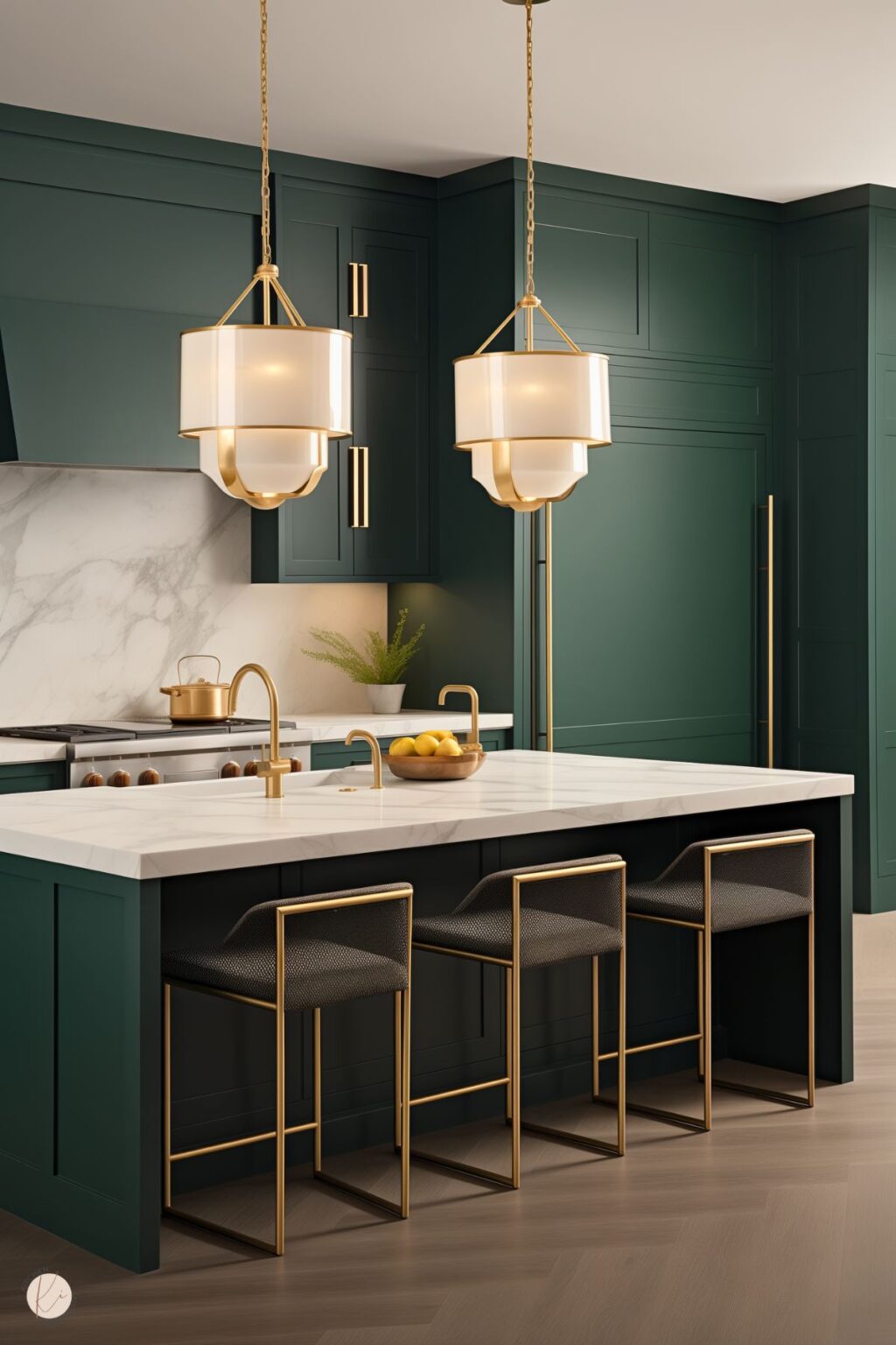 Forest Green and Brass Kitchens: A Stylish Combination