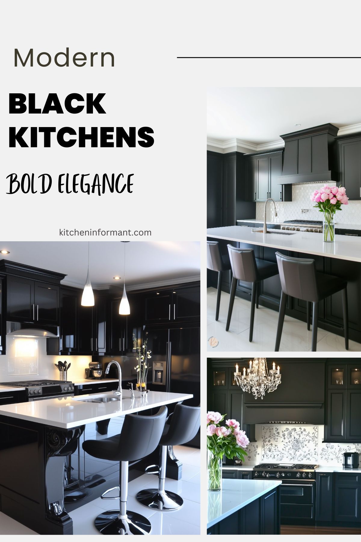 Modern Black Kitchen: Sleek Designs for a Timeless Look graphic.