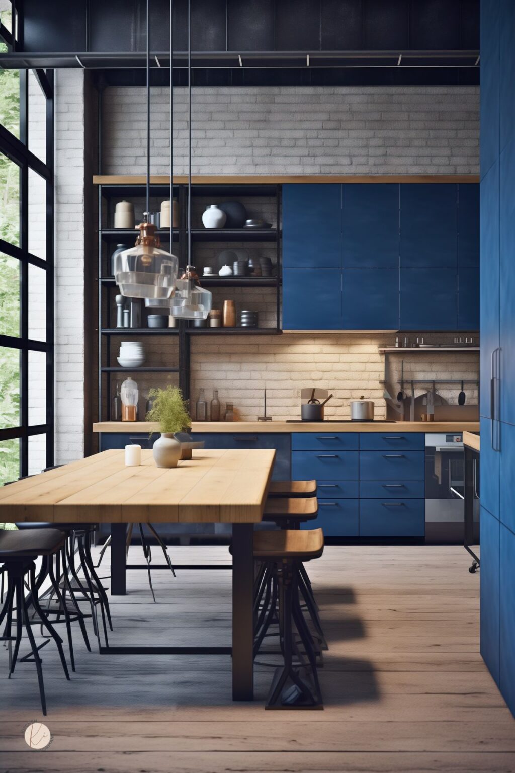 Navy Blue and Natural Wood: The Perfect Duo for Stylish Kitchens ...