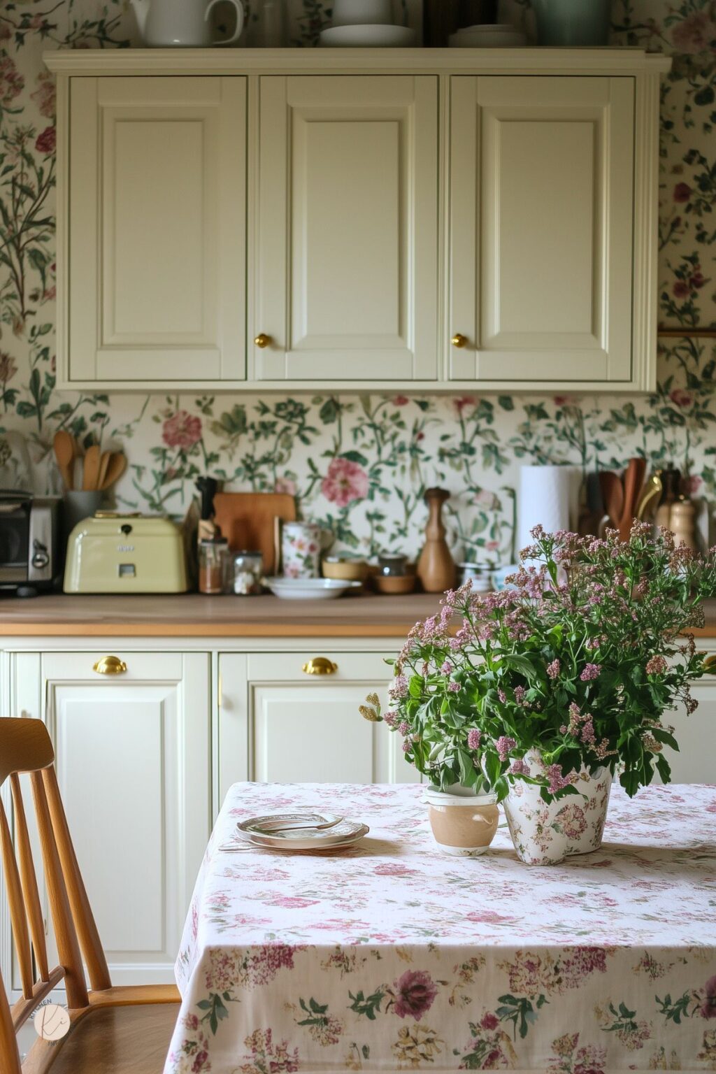 25 English Country Kitchen Ideas That Showcase Floral Prints - Kitchen ...