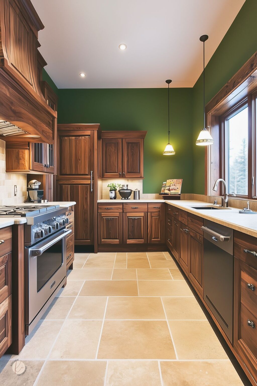 Green Kitchens with Wood Cabinets - Kitchen Informant