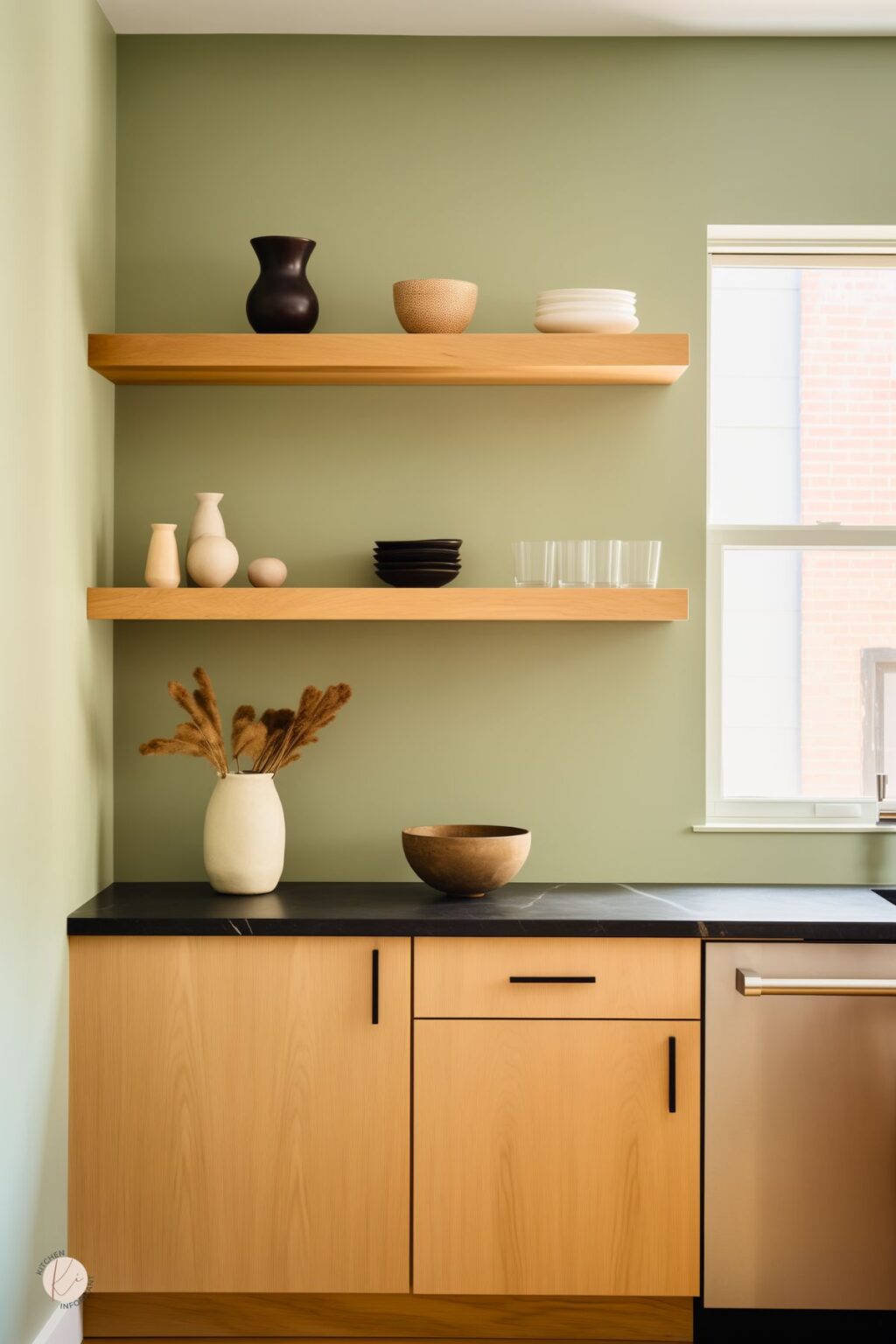Wood Kitchen Cabinets Green