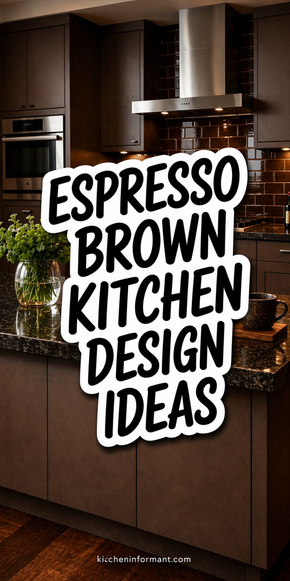 Espresso Brown Kitchen Design Ideas graphic.
